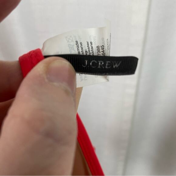 J.Crew Coral Scalloped V Neck One Piece Swimsuit Sz.8 - Picture 8 of 16